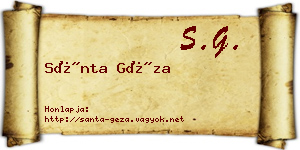 Sánta Géza névjegykártya
