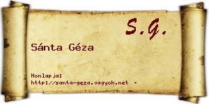 Sánta Géza névjegykártya