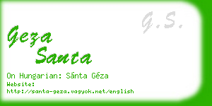 geza santa business card