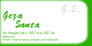 geza santa business card